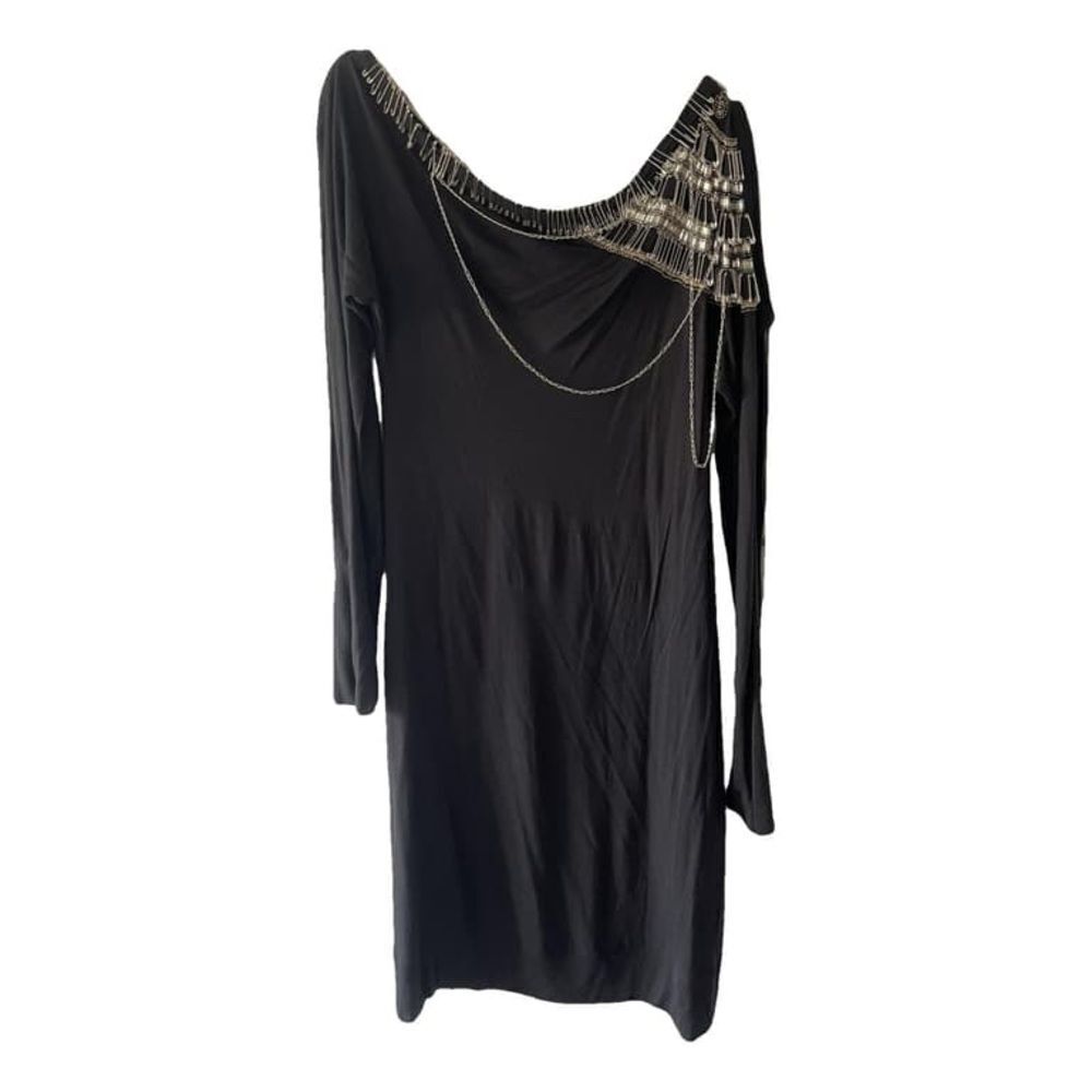 Patrizia Pepe “Safety Pin” Cold Shoulder Cocktail Dress